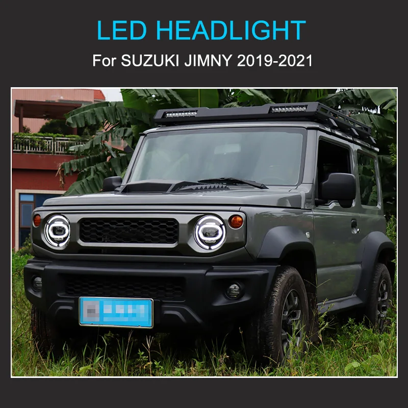 1 Pair LED Headlights for Suzuki Jimny 2019 2020 2021 Headlights Plug and Play LED DRL Turning Projector Lens Front Head Lights