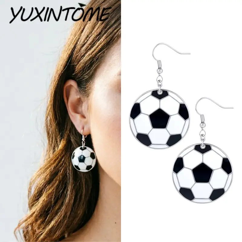 

Cross-border New Creative Personalized Commemorative Sports Rubber Football Ear Hooks Women's Fashion Casual Earrings Jewelry Gi