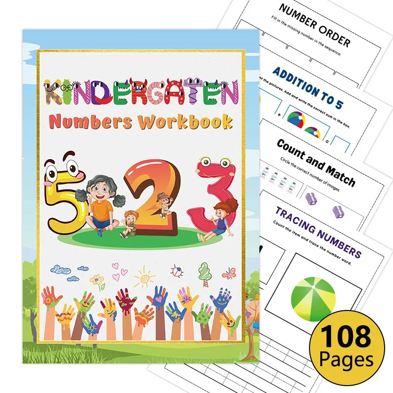 Kindergarten Numbers Workbook Kids Early Math Learning Book Toddler Counting Practice Educational Activity Book