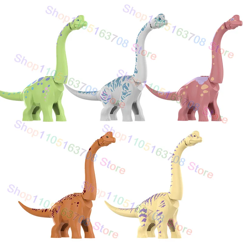 Novos dinossauros mundo dino grande brachiosaurus modelo blocos de construção diy figuras dinossauro tijolos acessórios brinquedos crianças presentes