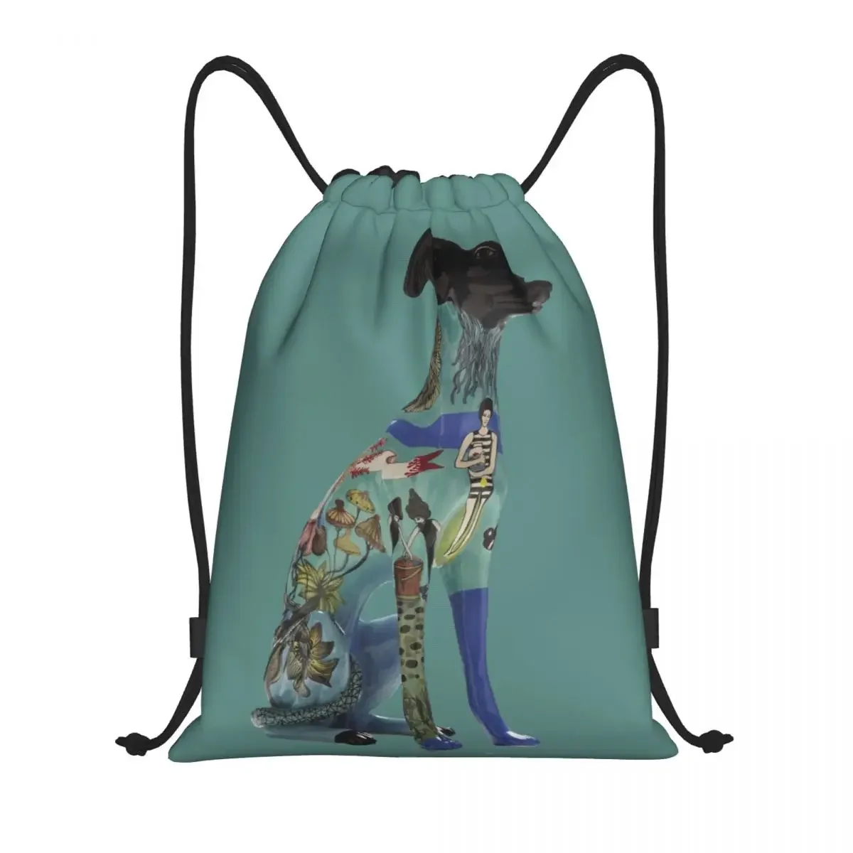 

Custom Greyhound Whippet Dog Drawstring Bag for Shopping Yoga Backpacks Cute Greyhound Whippet Dog Sports Gym Sackpack