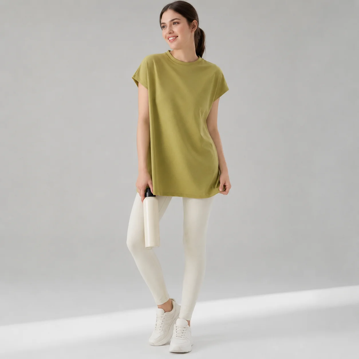 Longline Tee Oversized - EOENKKY T-shirt de sport oversize pour