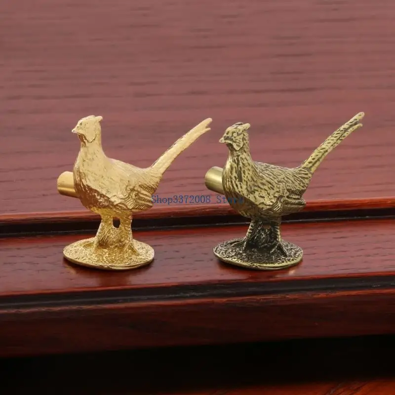  Decorative Brasses Drawer Handle Exquisite Long Tail Pheasant Artwork Wardrobe