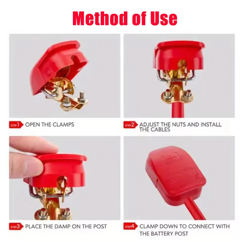 Battery Terminal Connectors Positive And Negative Battery Clamps Quick-connect Battery Terminals Top Post Clamps Auto Parts