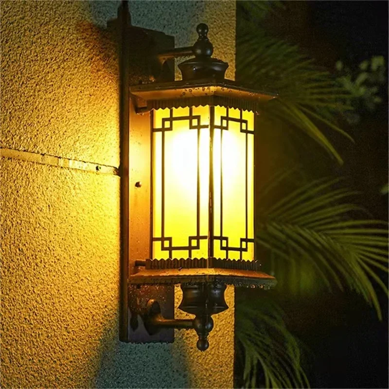 COLIN lampu dekorasi dinding luar ruangan, lampu Dekorasi balkon rumah Retro tahan air klasik LED sconce dinding luar ruangan