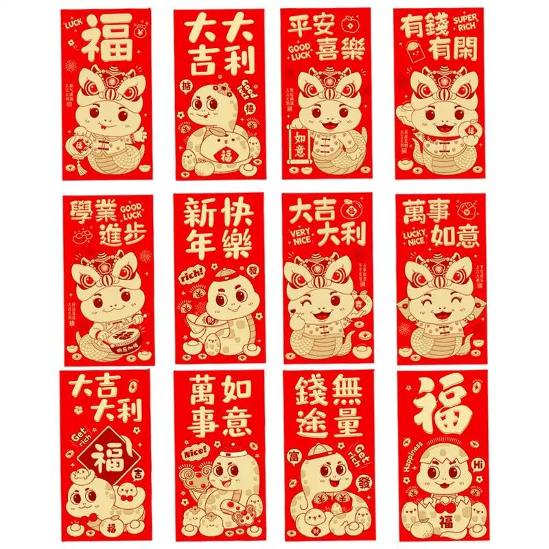 Lucky Money Envelopes 6X Hong Bao Red Envelopes Lightweight Cash Money Envelopes Chinese Red Packets For Health And Wealth