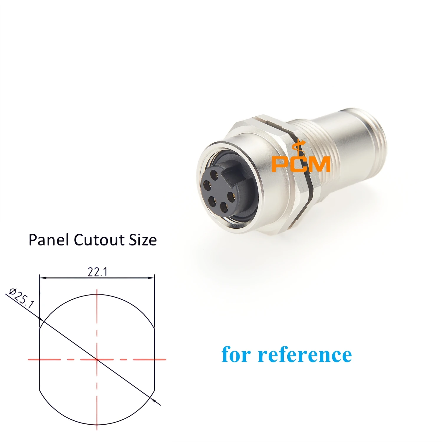Profinet 7/8’’-16 UN-2A Mounting Thread connector IP67 Waterproof 7/8 Connector 5 Pin Field Wireable Male to Female adapter