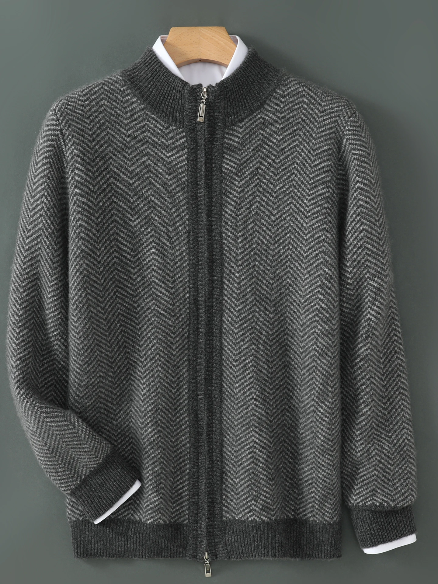 

Men's Cardigan Thick Casual Loose Business Soft Warm Basic Knitted Sweater Autumn Winter 100% Merino Wool Simple Clothing Tops