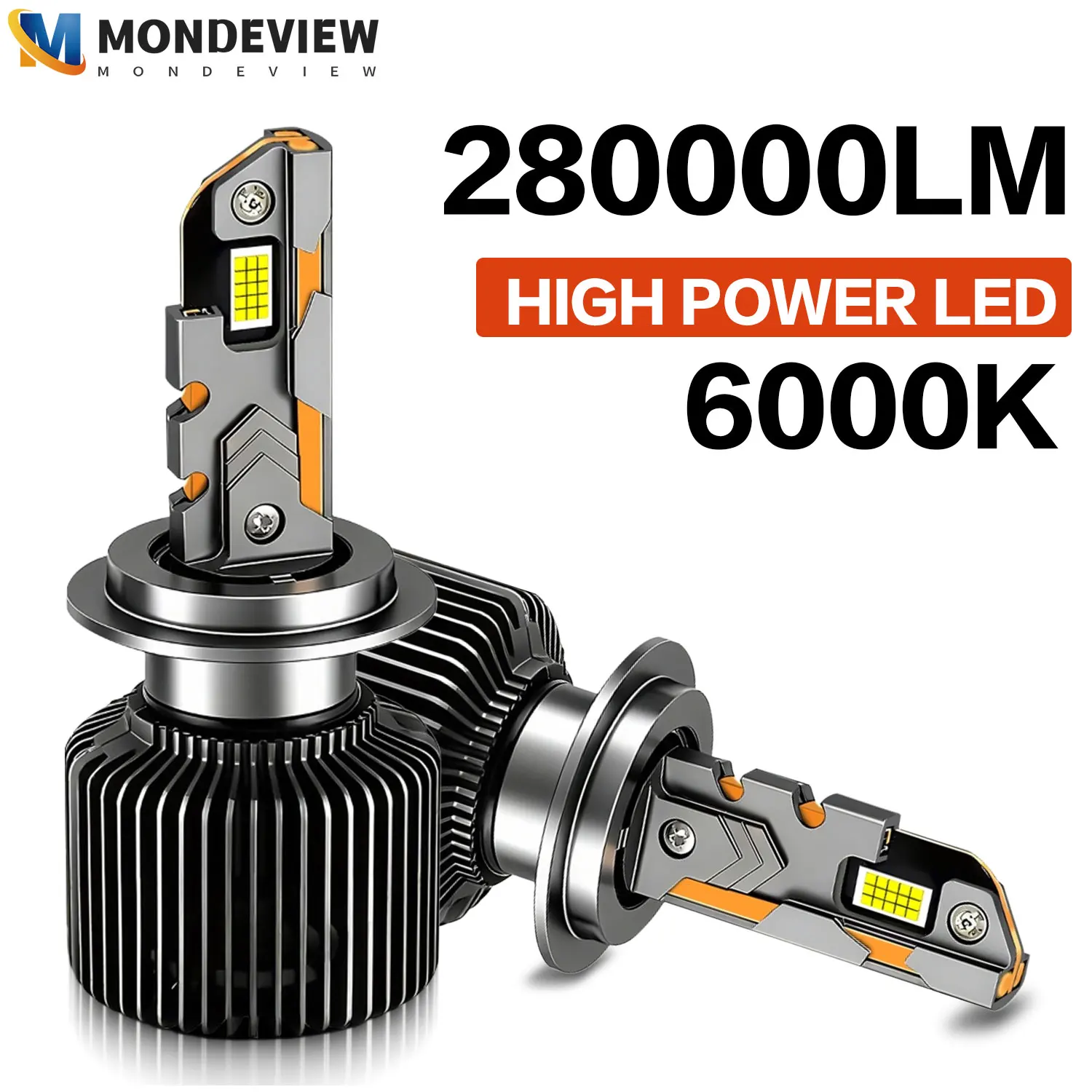 

MONDEVIEW LED Car Headlight High Power Canbus Headlamp 1800W 280000LM 3Copper Pipe H4 H1 H7 H11 9005 9006 Auto Fog Light 10-32V