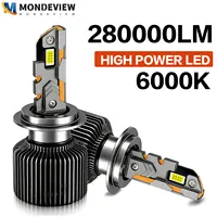 MONDEVIEW LED faro de coche de alta potencia Canbus faro 1800W 280000LM 3 tubos de cobre H4 H1 H7 H11 9005 9006 luz antiniebla automática 10-32V