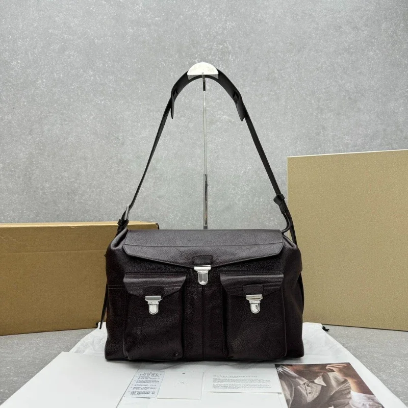 

Brand Hot Selling High Quality Vegetable Tanned Cowhide Crossbody Bag Messenger Bag Luxury Designer Vintage Shoulder Armpit Bag
