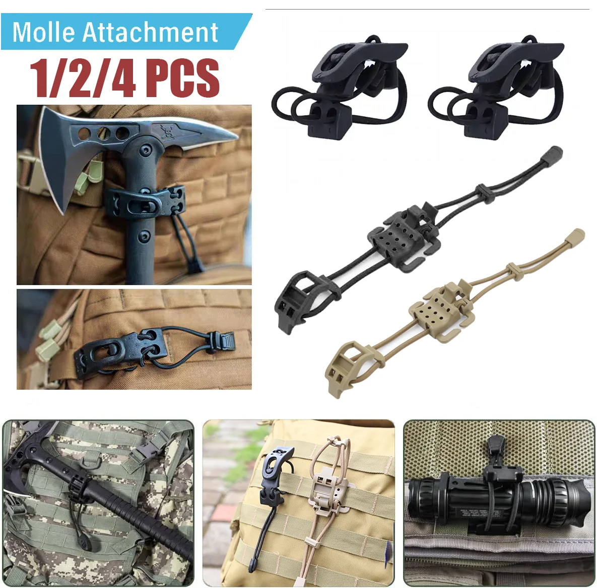 

1/2pcs Binding Clip Portable MOLLE Gear Organizer Fastener Multifunction Hanging Buckle Outdoor Backpack Vest Accessories Edc