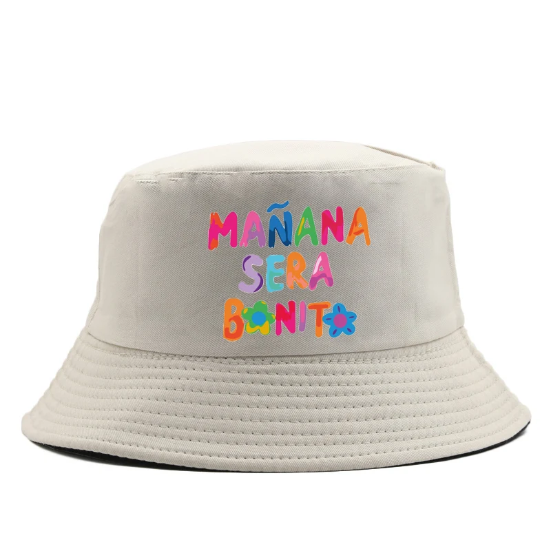 Nowy Manana Sera Bonito Print Fisherman Hat Karol G Bucket Hat Oddychający kapelusz dla par Kobieta Daszki Czapki przeciwsłoneczne Dwustronna Panama