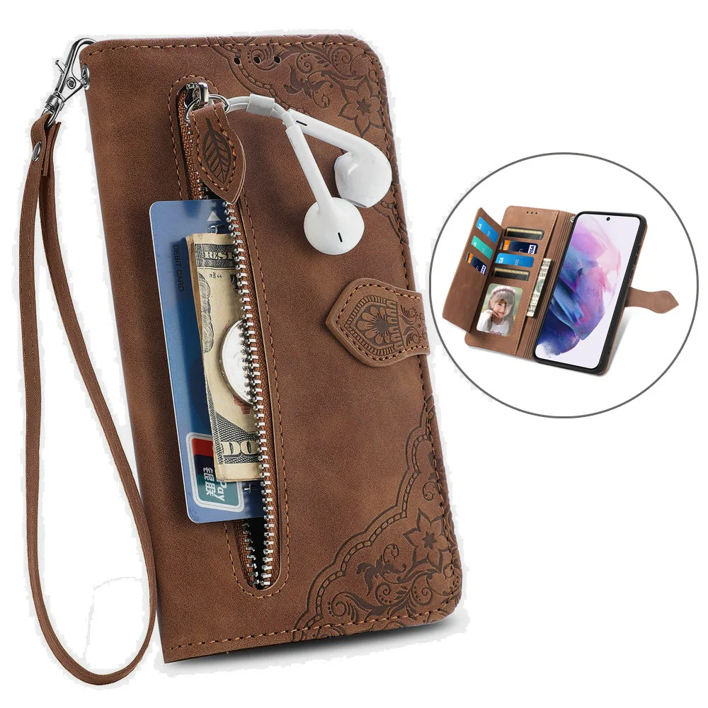 A70 A50 A30S A20 A10E custodia di lusso con cerniera portafoglio in pelle Multi Card Holder Book Coque per Samsung Galaxy A50S Cover A 70 40 20 E