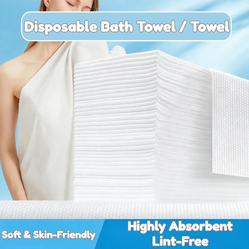 

100pcs Thickened Disposable Towels, 11.81x23.62in, Portable Travel Bath Towel for Home, Hotel, Spa, Salon, Foot Massage & More