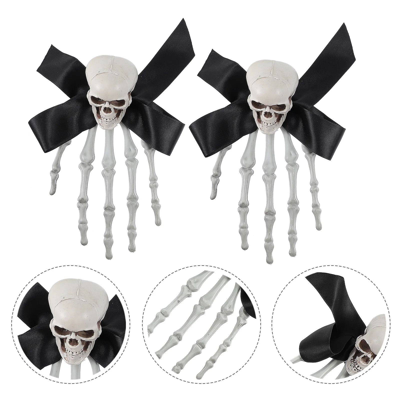 2Pcs Halloween Hairpins Skull Claw Design Barrettes for Cosplay Events Hand Headdress Strong Grip Hair Clips Party