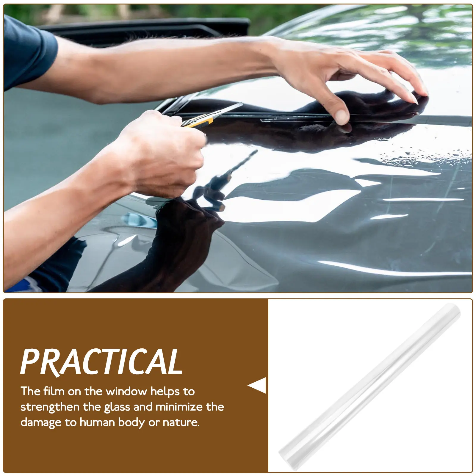 4Mil Transparent Explosion-Proof Film Shatterproof Glass Protective Film for Windows Doors Car Windshield Safety Security