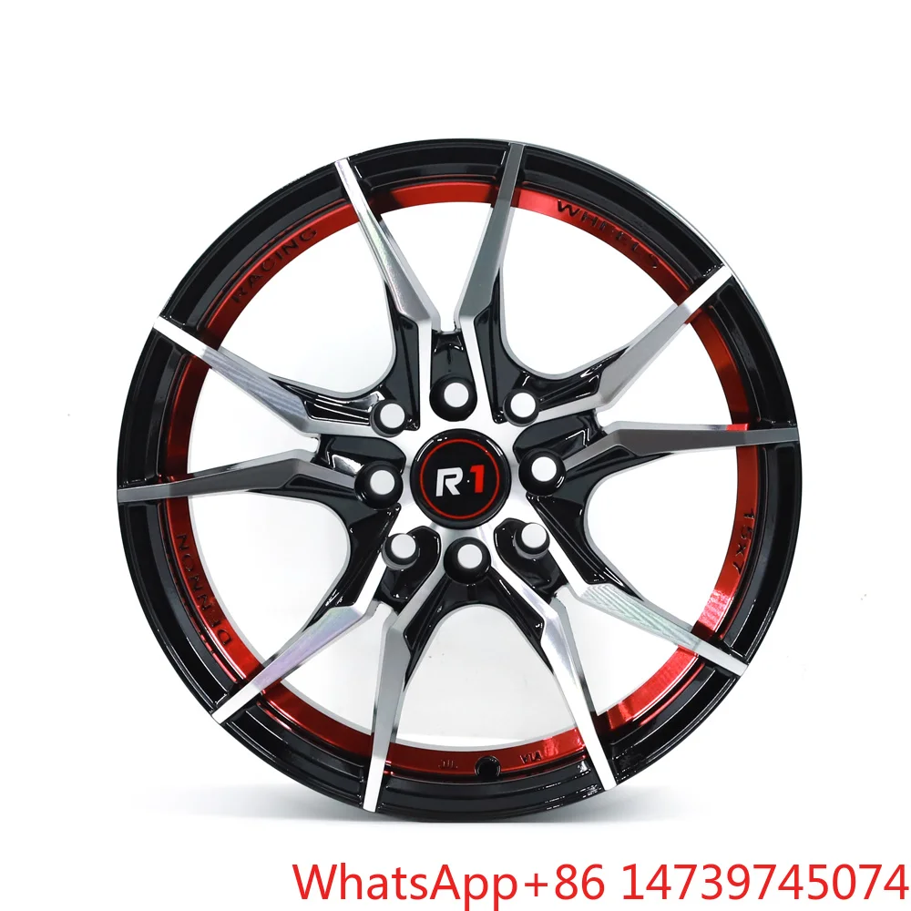 DX194 15 Inch Silver Finish Passenger Car Wheels Offset 35 Racing Car Wheels 4 Holes Car Rims WheelsLight Weight ECE R124 Whee