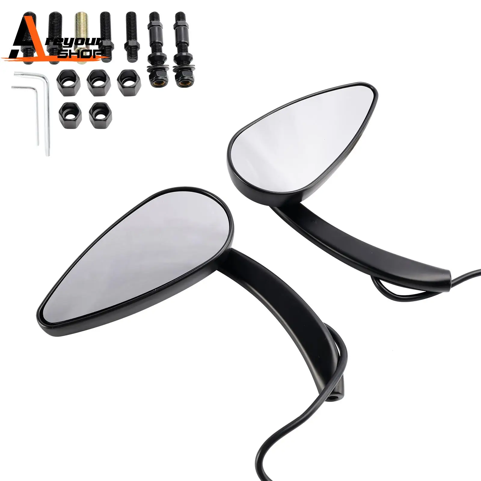 

Алюминиевые черные светодиодные зеркала с указателями поворота на заказ для Touring Softail Dyna Rocker