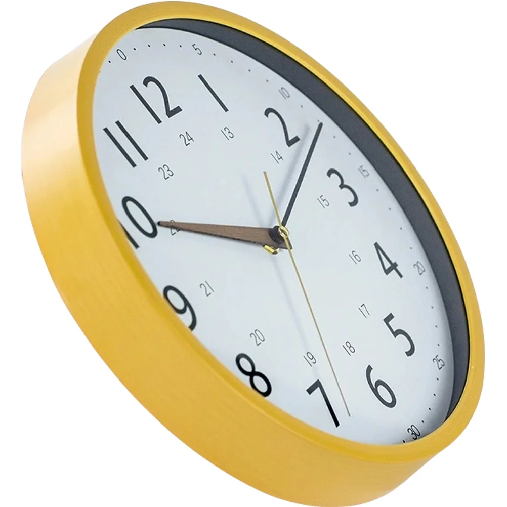 

Silent Non-Ticking Wooden Round Wall Clock Modern Decorative Operated for Home Office Bedroom Living Room