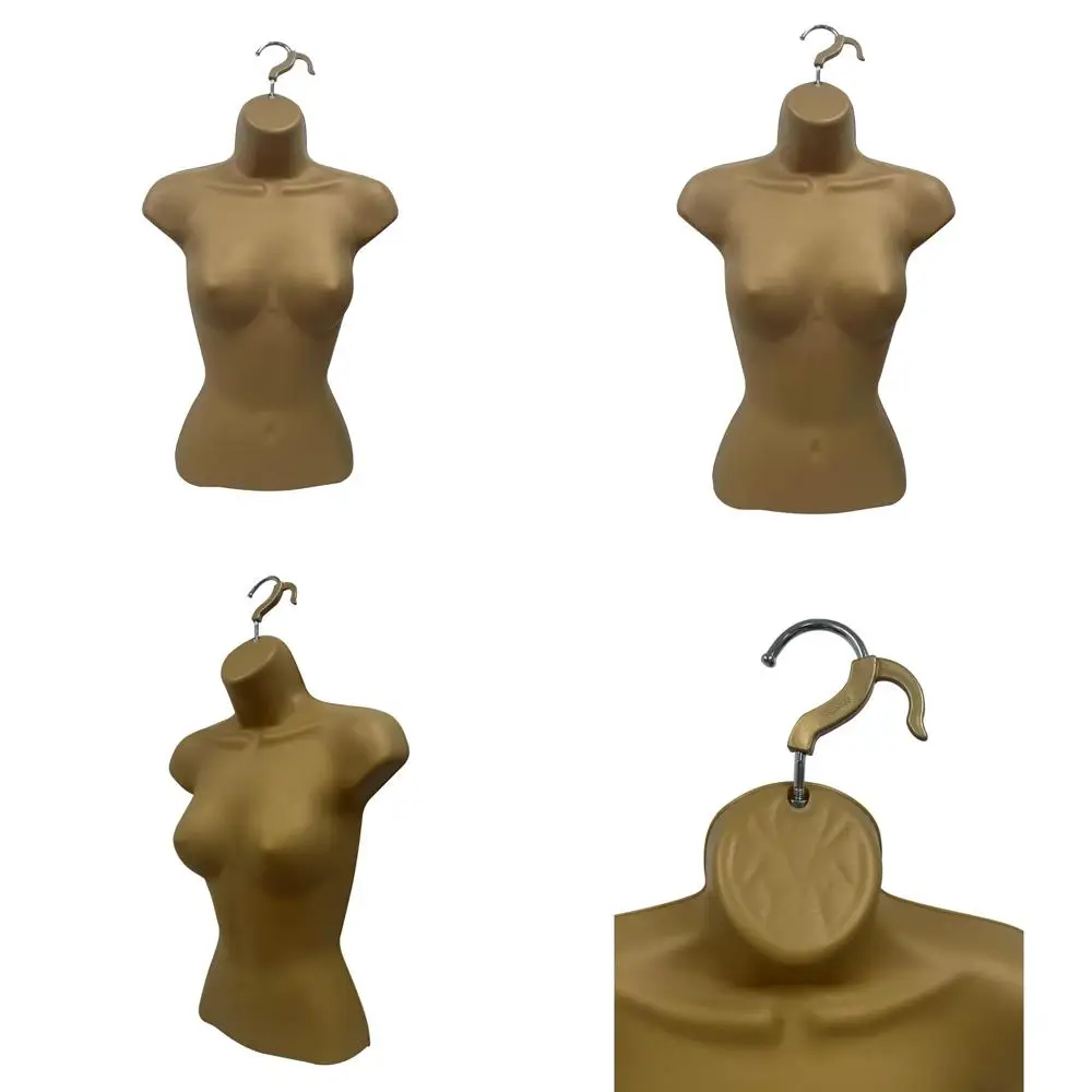 

Stackable Bronze Female Mannequin for S-M Clothing, with Hollow Back, Hanging Hooks, and Counter Display Options