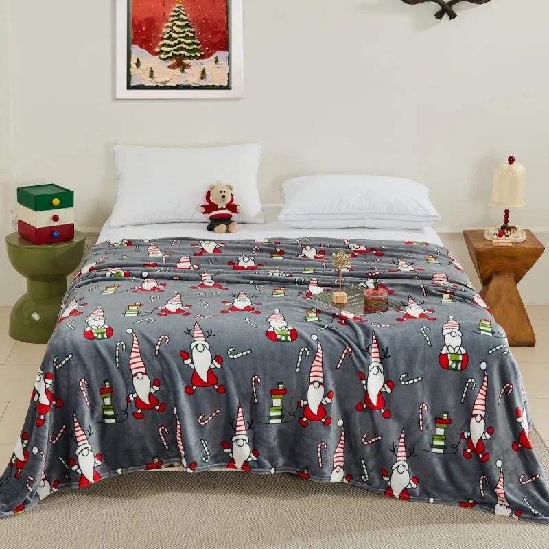 

2025 new Christmas flannel blanket office nap blanket adult coral fleece blanket milk fleece