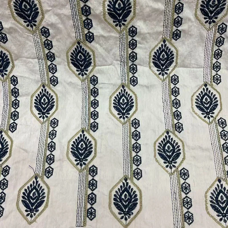 

New Bohemian style cotton rope embroidery 100% cotton fabric for women's clothing, designer fabric, ethnic style garment fabric