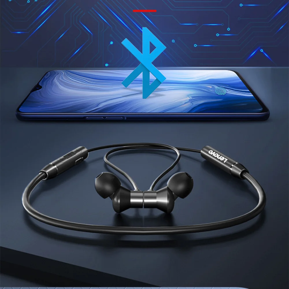 TWS HE05 Wireless Earphones Magnetic Neckband Bluetooth 5.0 IPX5 Waterproof Headset Noise Cancelling Headphones Sports Earbuds