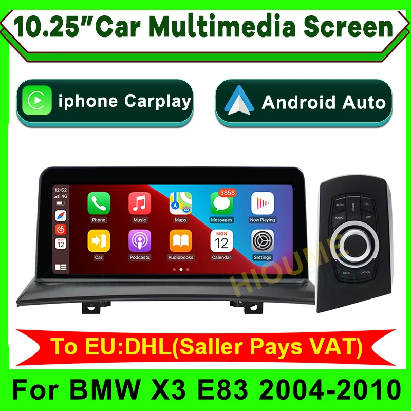 

10.25" Wireless Apple CarPlay Android Auto Car Multimedia For BMW X3 E83 2004 - 2010 Head Unit Rear Camera Touch Screen