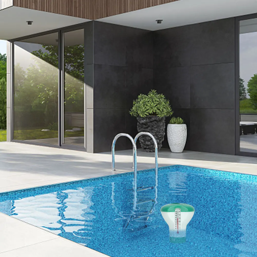 Pool Chlorine Floater with Thermometer Adjustable Chemical Delivery Chlorine Tablets Dispenser Versatile Pool Accessories view 3