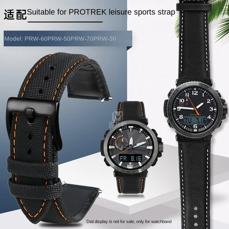 For Casio PROTREK Sports Mountaineering 5620 watchband PRW-50/70/30/60YT nylon Quick release watch strap 23mm Pin buckle For men