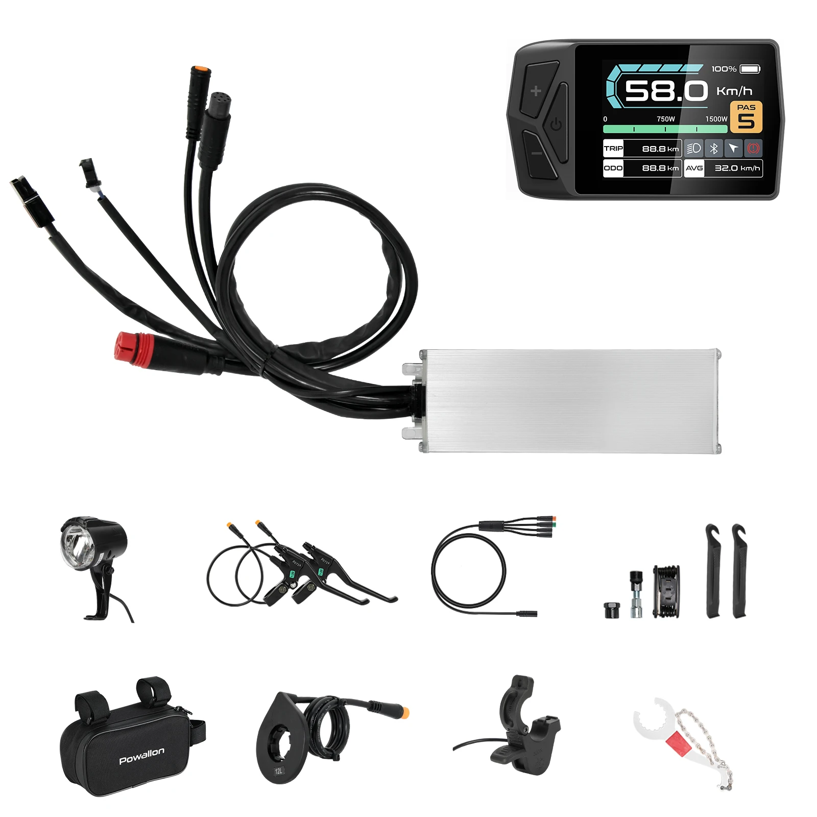 

Комплект контроллера двигателя Nitomile HUB, 48В 500Вт/750Вт/1000Вт, комплект контроллера бесщеточного двигателя, настраиваемый ЖК-дисплей, электрическая модификация.