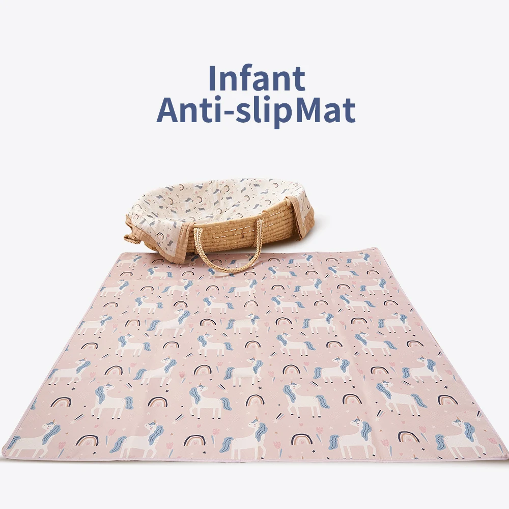 Splat Mat for Under High Chair/Arts/Crafts Washable Waterproof Anti-Slip Floor Splash Mat Portable Baby Play Mat