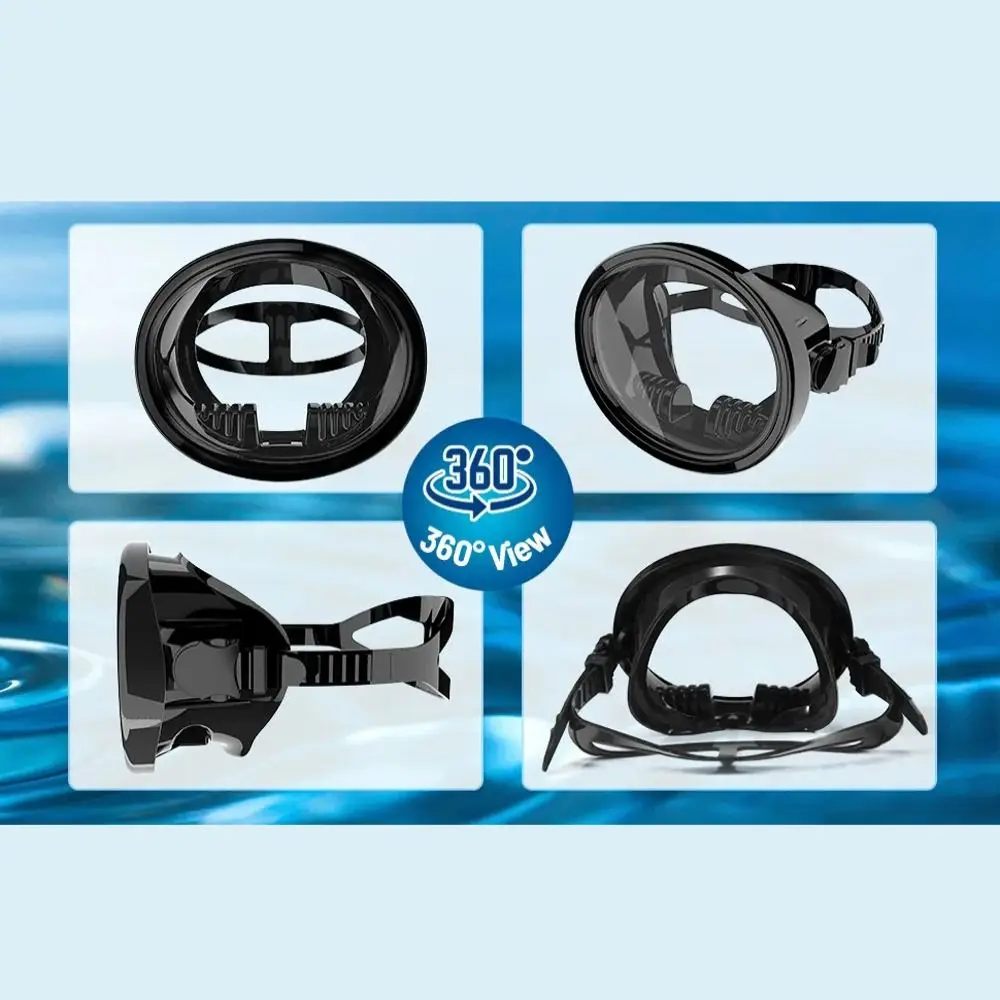 

New Classic Oval Diving Mask Silicone Retro-Style Spearfishing Mask Tempered Glass Lens Panoramic Scuba Goggles Adults