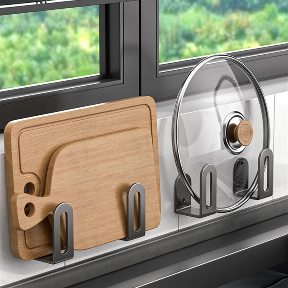 Кухонная губка для сушки, подставка из нержавеющей стали для крышек кастрюль, стойка для хранения разделочных досок, многофункциональная подставка для хранения кухонных принадлежностей