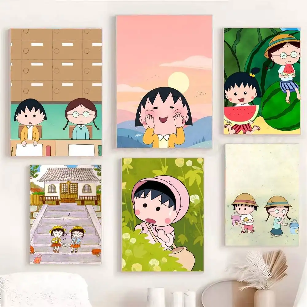 Japanese Classic Anime C-Chibimaruko C-Chan Manga Posters Fancy Wall Sticker for Living Room Bar Decoration Wall Decor