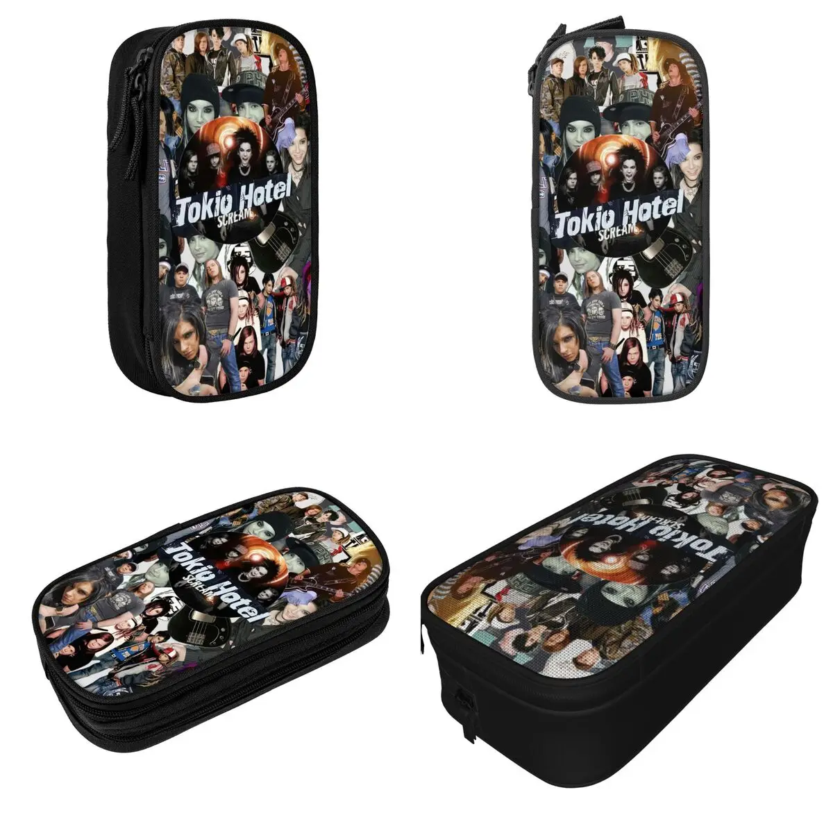 Tokio Hotel Collage Pencil Case German Rock Pencilcases Pen Holder for Girls Boys Large Storage Bag School Supplies Stationery