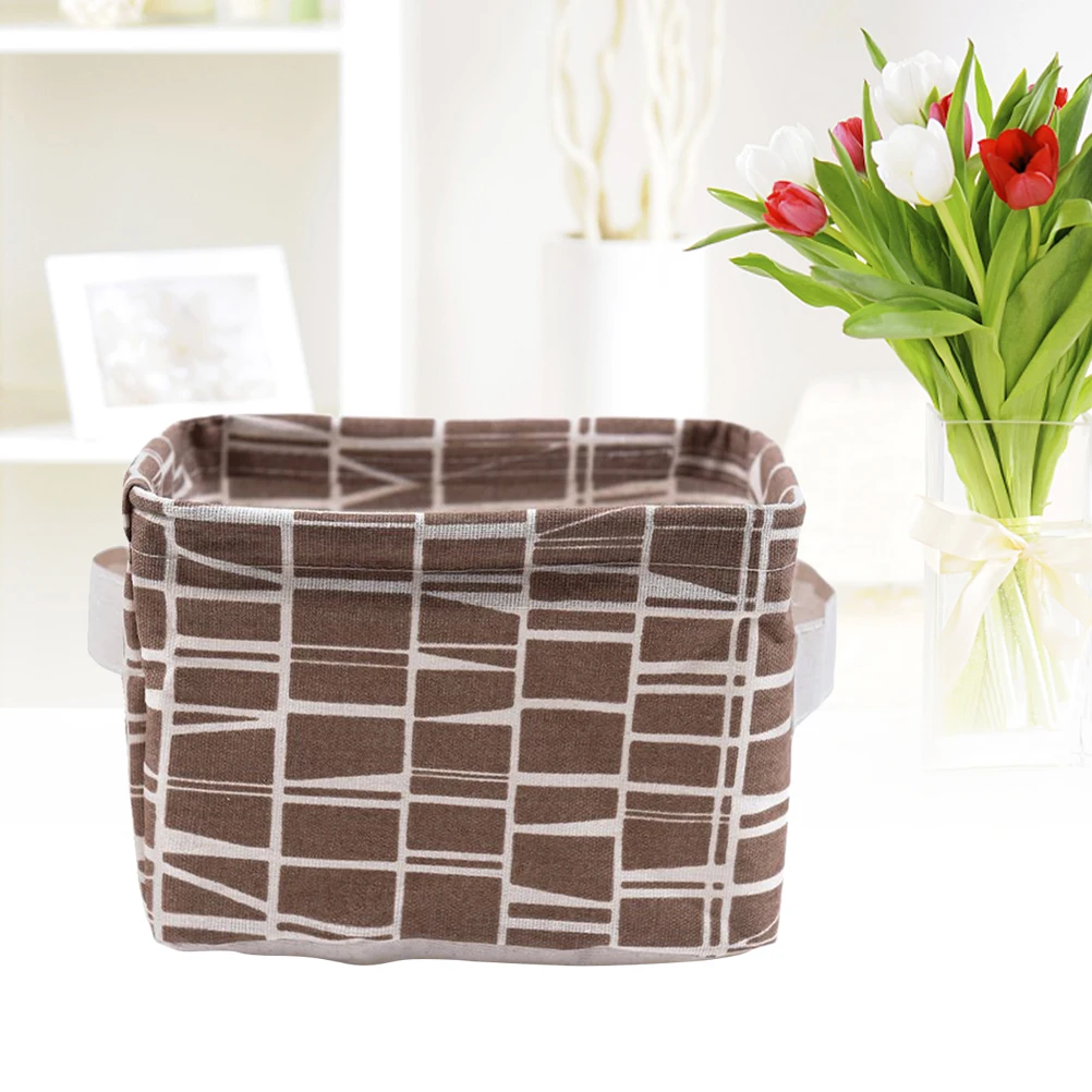 

Wicker Storage Basket Desktop Debris Bins Foldable Large Capacity Eco Friendly Cotton Linen Material Sturdy Simple Family Shelf