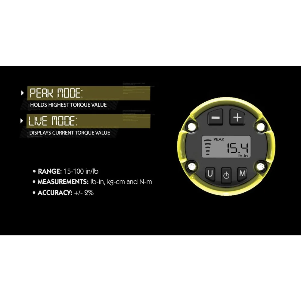 Llave dinamométrica digital con pantalla LCD para un mantenimiento preciso de armas de fuego y observación con puntas intercambiables