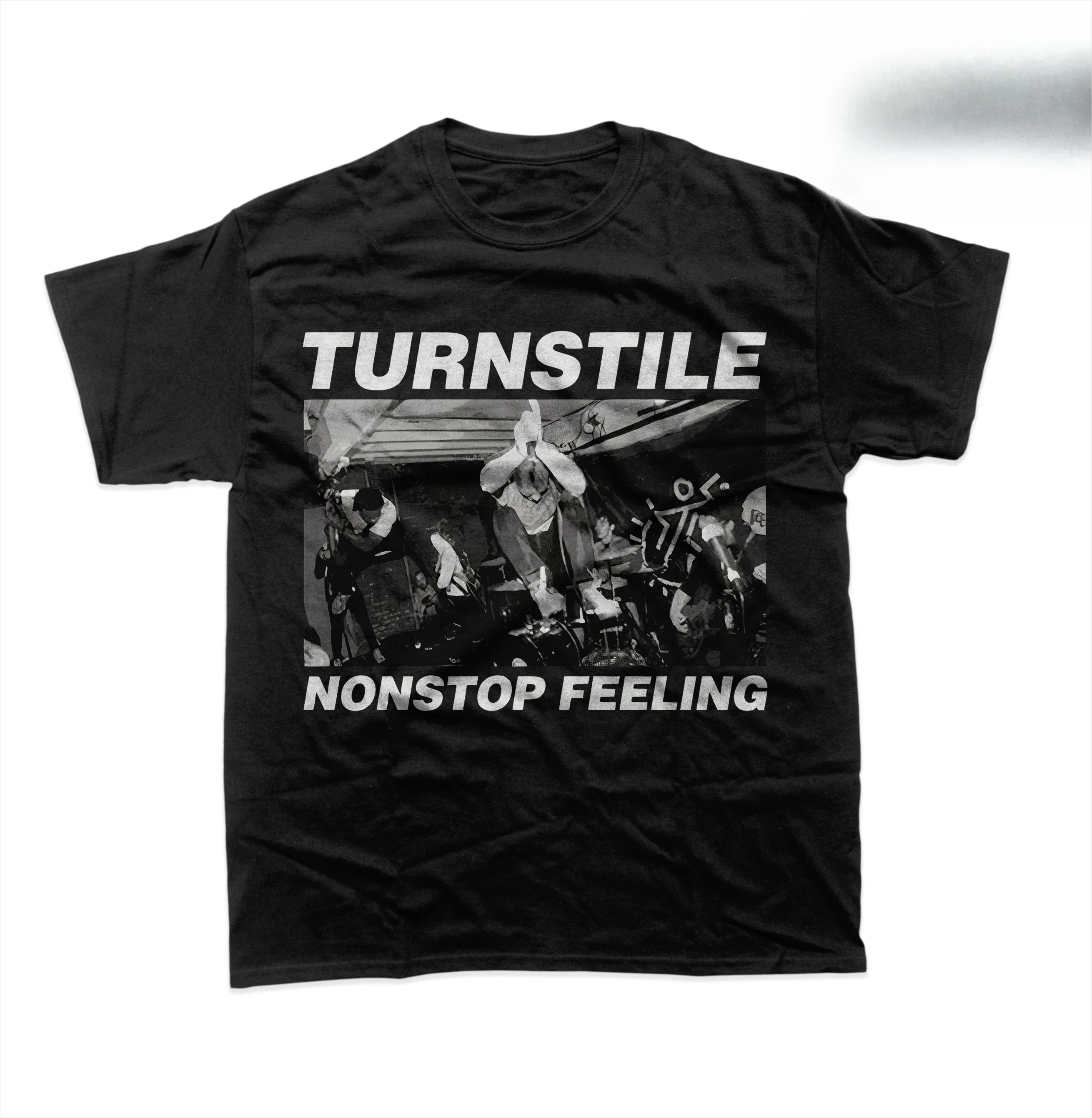 Camiseta Unisex Turnstile - Camiseta Nonstop Feeling, Mercancía de la Banda, Algodón Puro, Estilo Casual Holgado para Todas las Temporadas