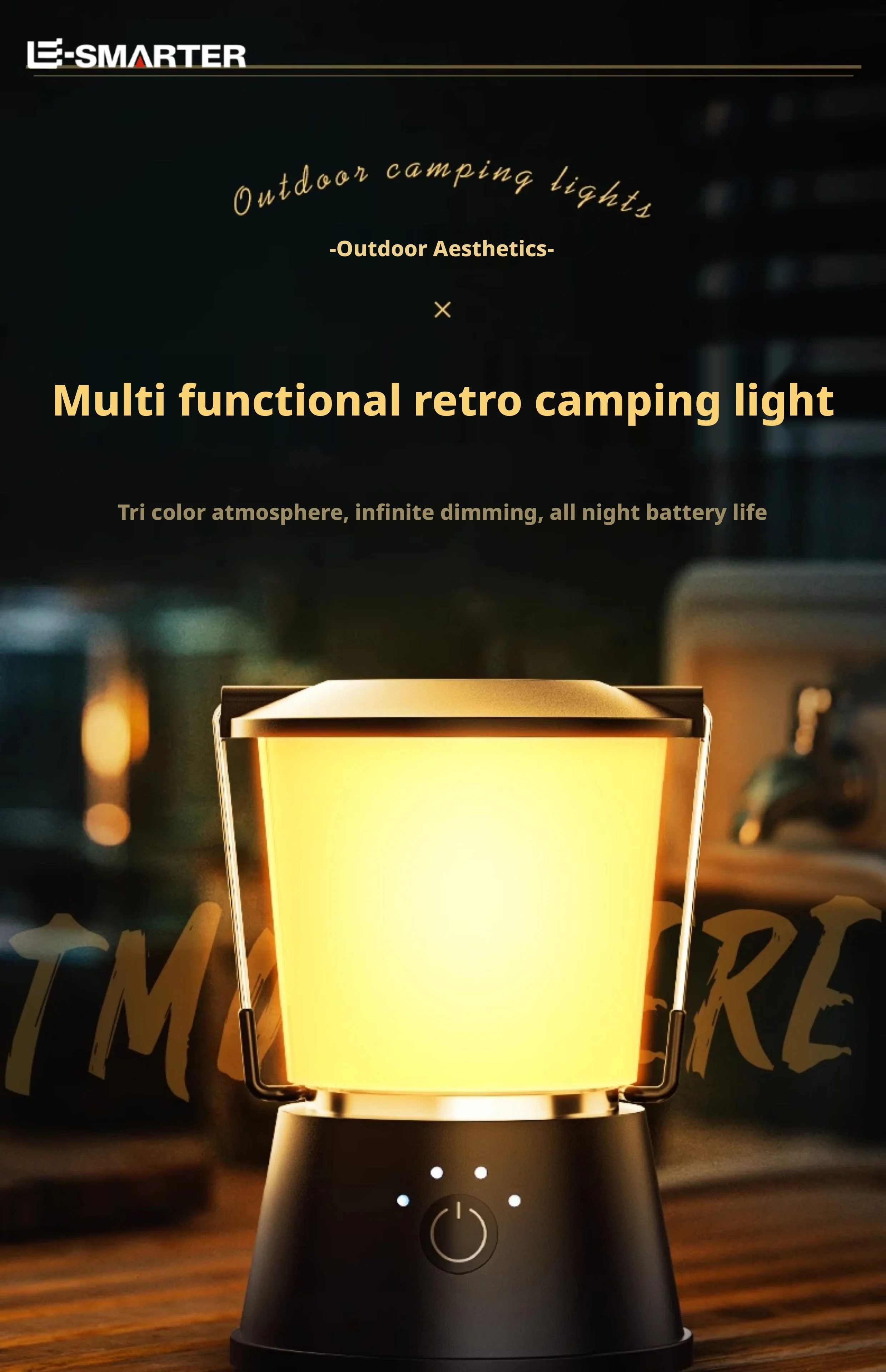 

Portable Tent Decorative Sky Tent Lighting Outdoor Camping LED Lamp Multi-Functional Hanging Camp Light Super Long Battery Life