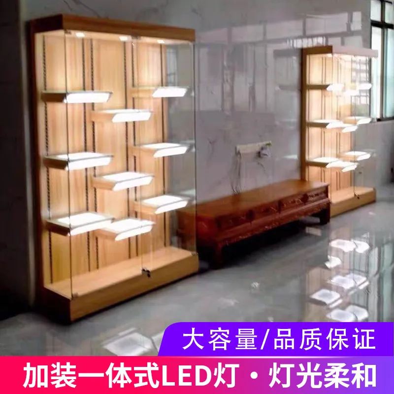 

Painted figure display cabinet Glass display Small household model display stand Dust-proof gift cabinet Lego cabinet