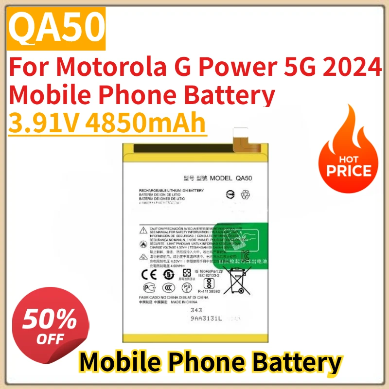 

High Quality New QA50 3.91V 4850mAh Battery For Motorola G Power 5G 2024 Mobile Phone Battery