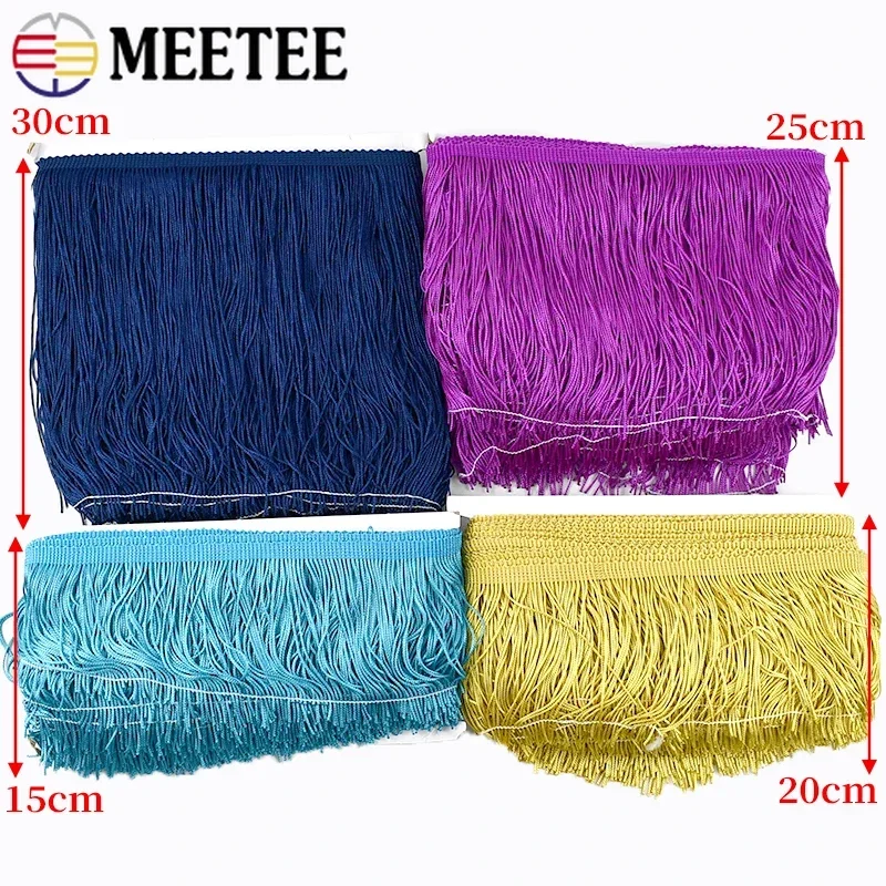 10M 10-30cm Meetee Fringe Tassels Frindged Bags Decorative Trimmings Fringes for Curtains Clothes Lace Ribbon Fabric Accessories