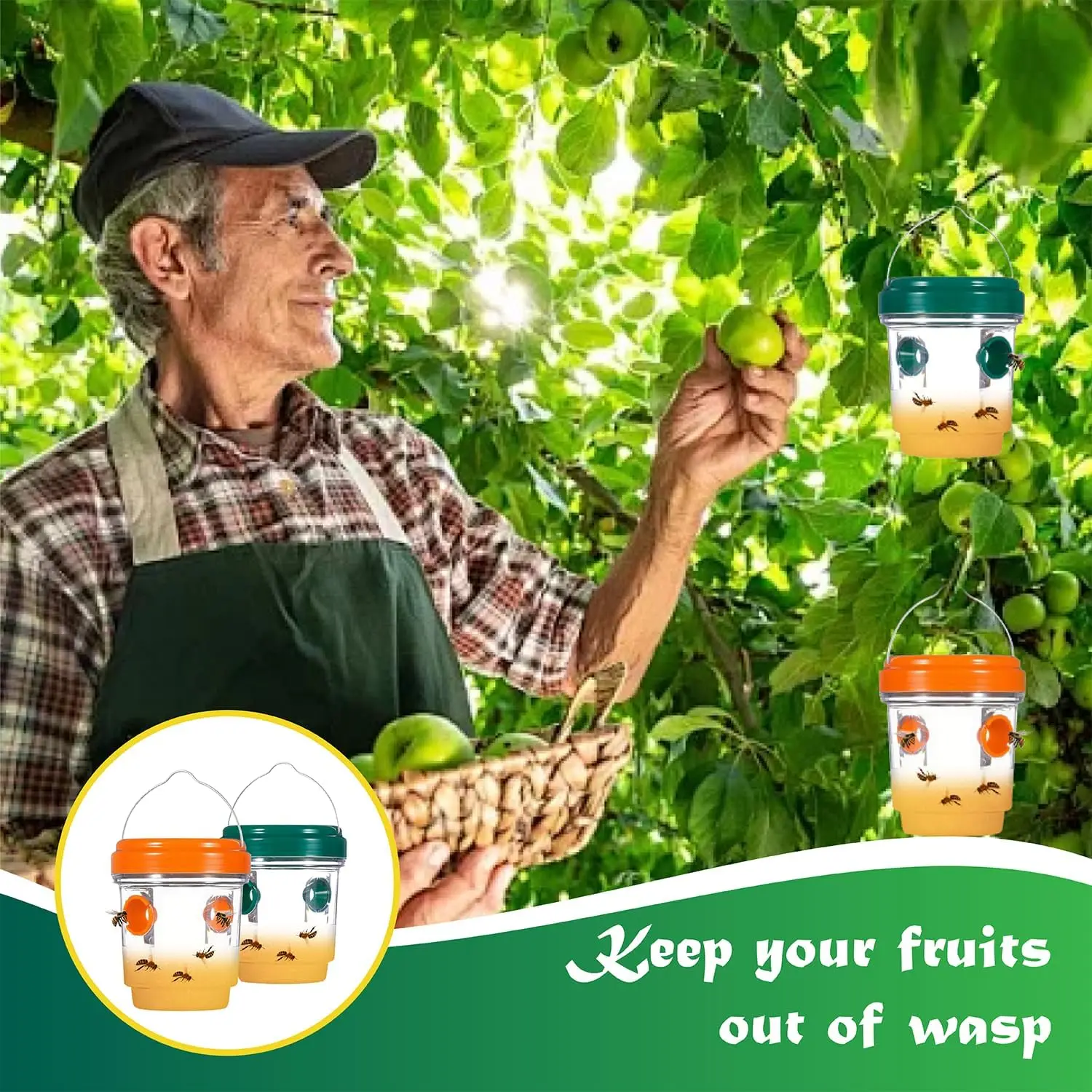 Solar Energy Outdoor Insect Trap With Lid - Effective for Catching Fruit Flies, Wasps, Transparent Design for Easy Monitoring