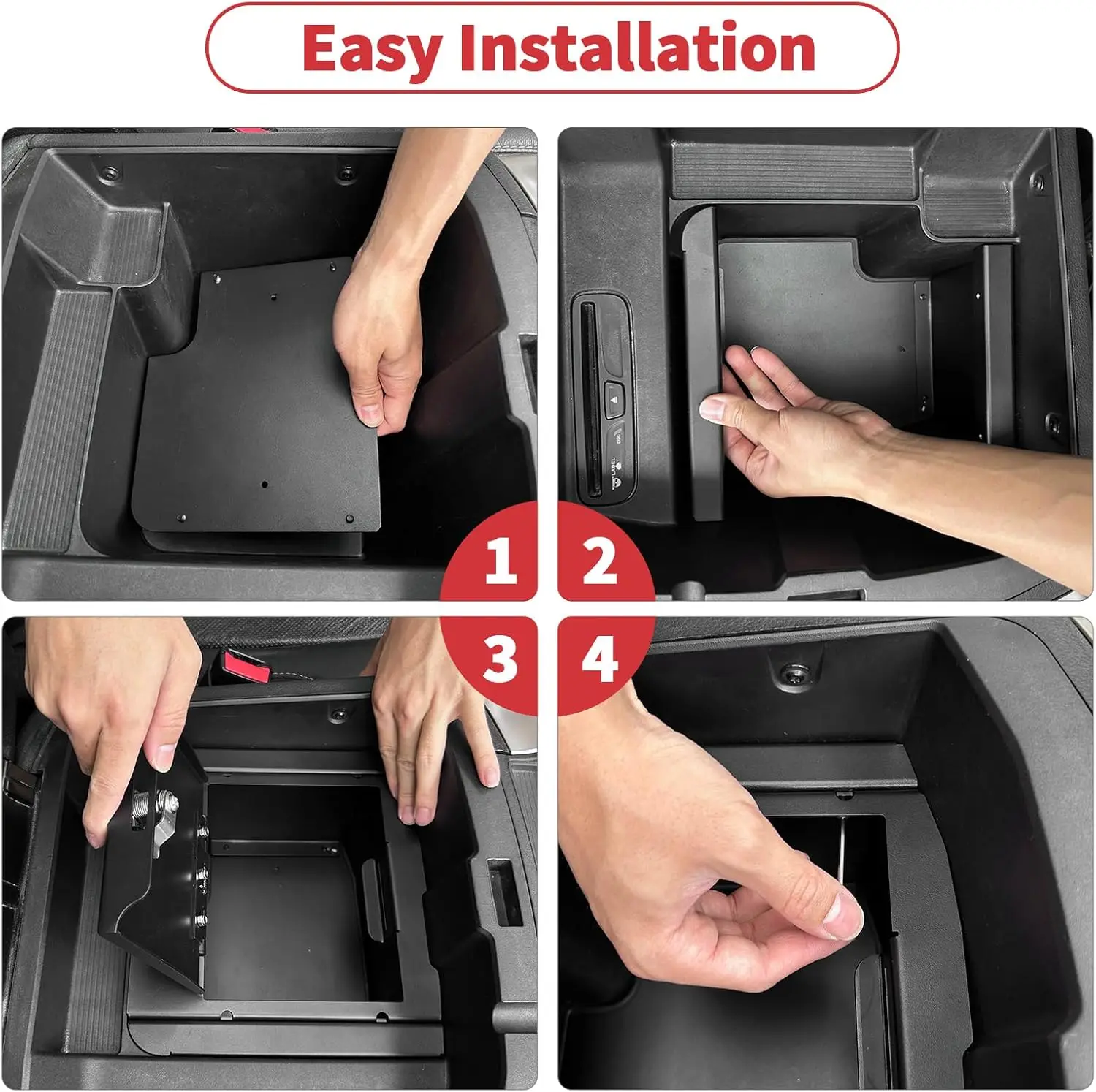 Console Safe Storage Compatible with 2010-2024 Toyota 4Runner Accessories, for 4Runner Security Console Insert, Console Gun Safe