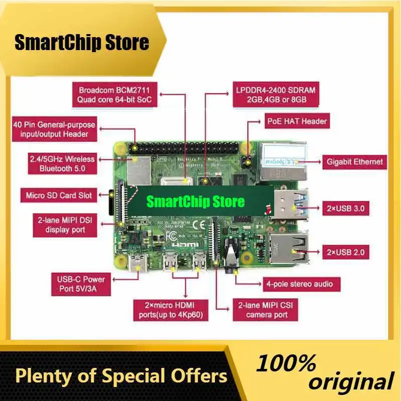 SmCpRaspberry Pi 4 Model B 8GB RAM PI4B 8GB