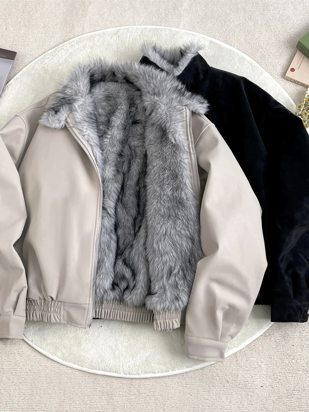 

Мужская тонкая хлопковая куртка с мехом ягненка, искусственная кожа, воротник, зимняя теплая верхняя одежда, повседневное длинное пальто на молнии с застежкой-молнией