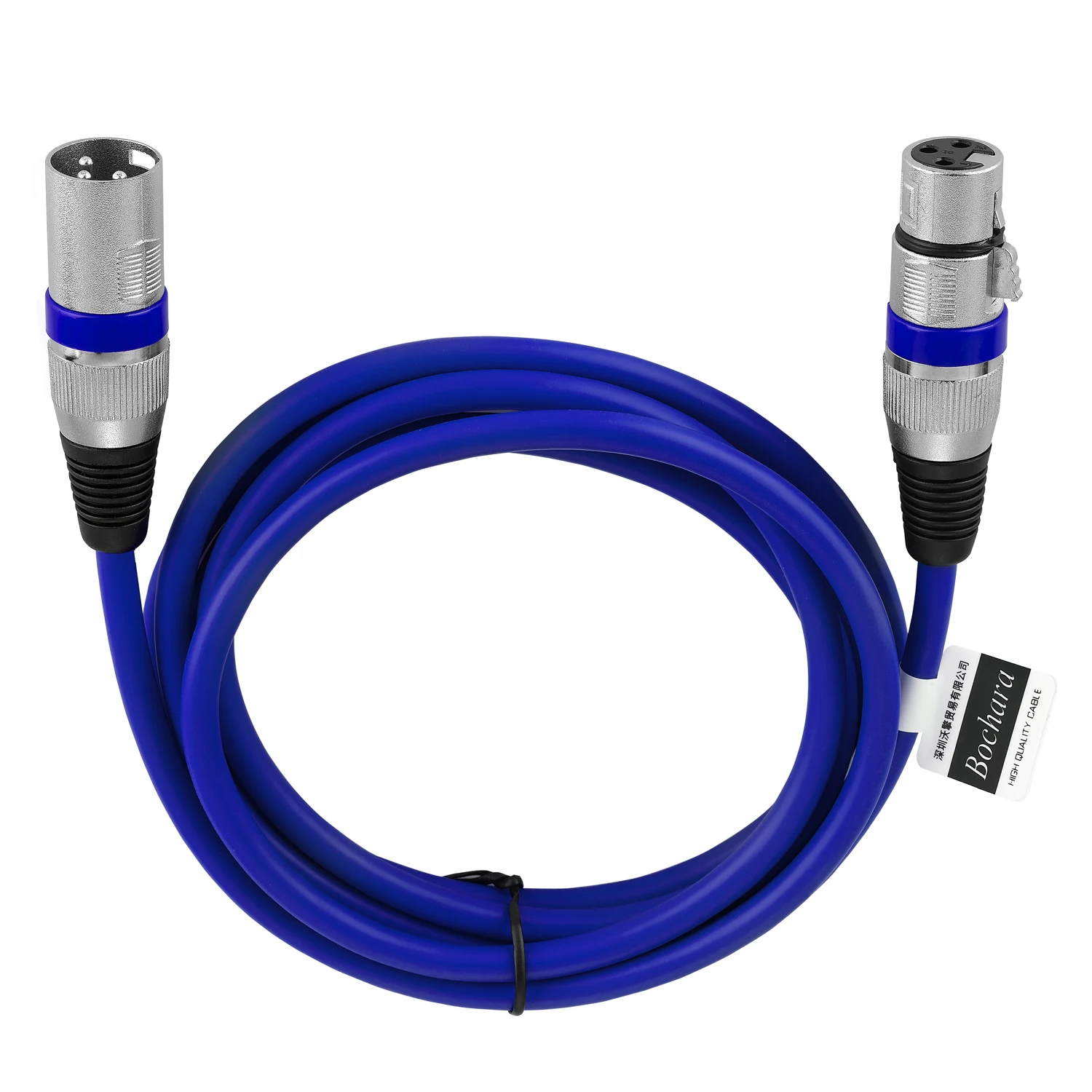 Bochara kolorowa kabel XLR męskiego do żeńskiego 3Pin OFC kabel Audio z podwójną osłoną dla wzmacniacza mikser do mikrofonu 1m 2m 3m 5m 10m