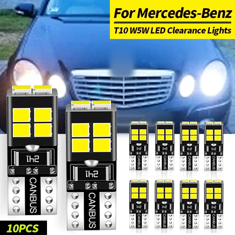 

10PCS W5W T10 Canbus For Mercedes-Benz GL-Class X166 R-Class W251 V251 LED Clearance Lights Parking Bulbs Lamps Car Accessories